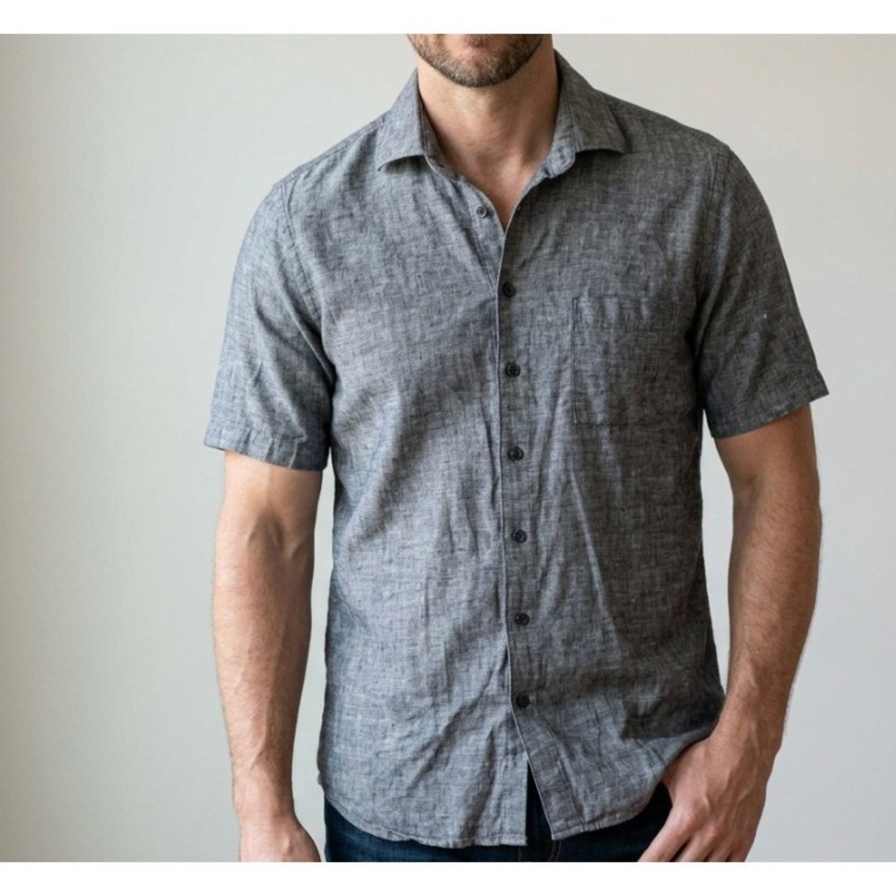 Men's Short Sleeve 100% Linen Shirt - Harry Rosen